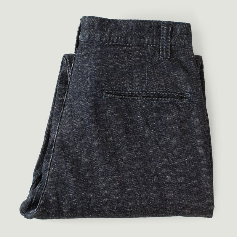 F0516 Herringbone Trousers Indigo