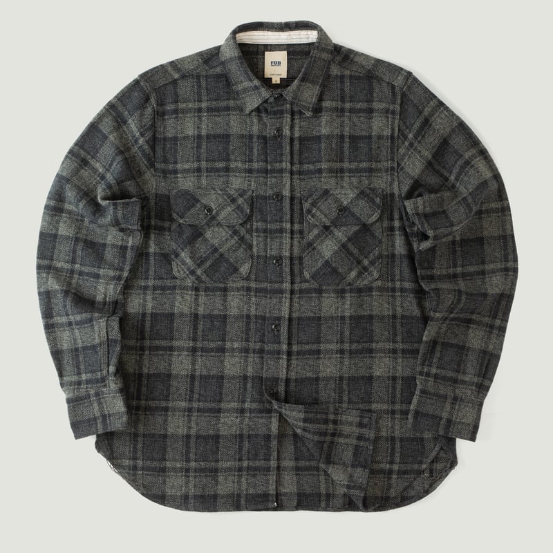 F3497 Nel Check Work Shirt Gray