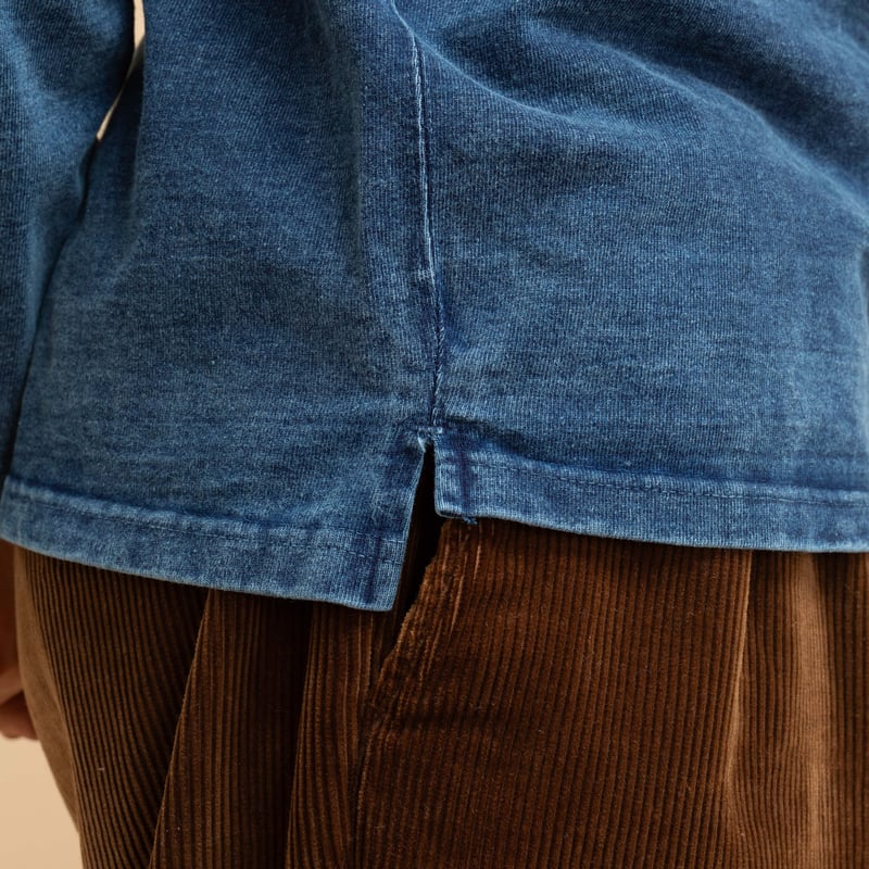 Heavy Raglan Long Sleeve Pocket T-shirt Indigo Shave