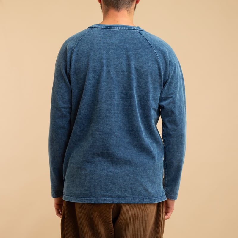 Heavy Raglan Long Sleeve Pocket T-shirt Indigo Shave