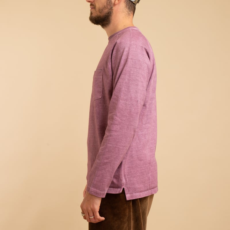 Heavy Raglan Pocket Long Sleeve T-Shirt in Azuki