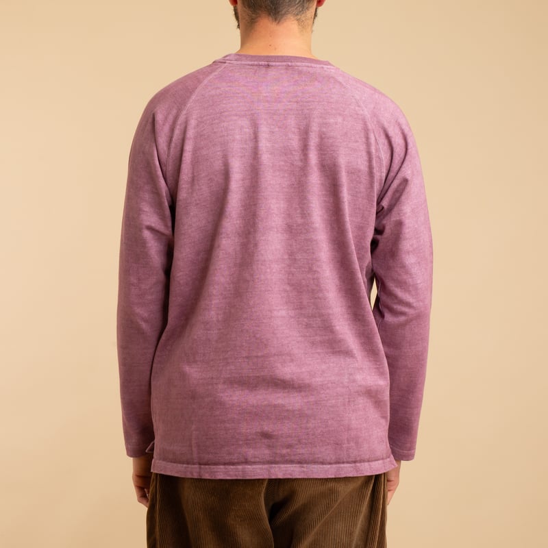 Heavy Raglan Pocket Long Sleeve T-Shirt in Azuki