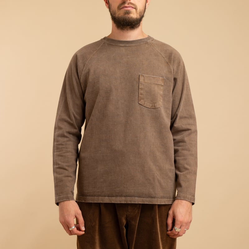 Heavy Raglan Pocket T-Shirt L/S P-Brown