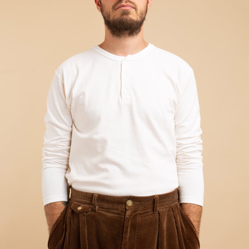 Long Sleeve Henley T-Shirt P-Natural