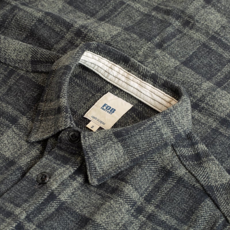 F3497 Nel Check Work Shirt Gray