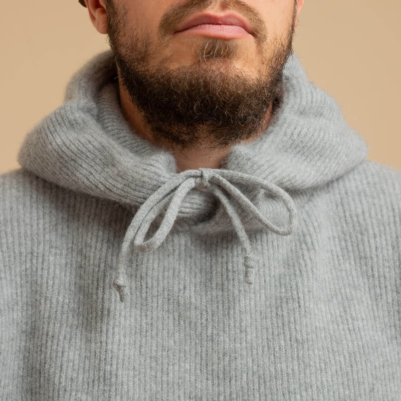 Cashmere Fox Pullover Hoodie Grey