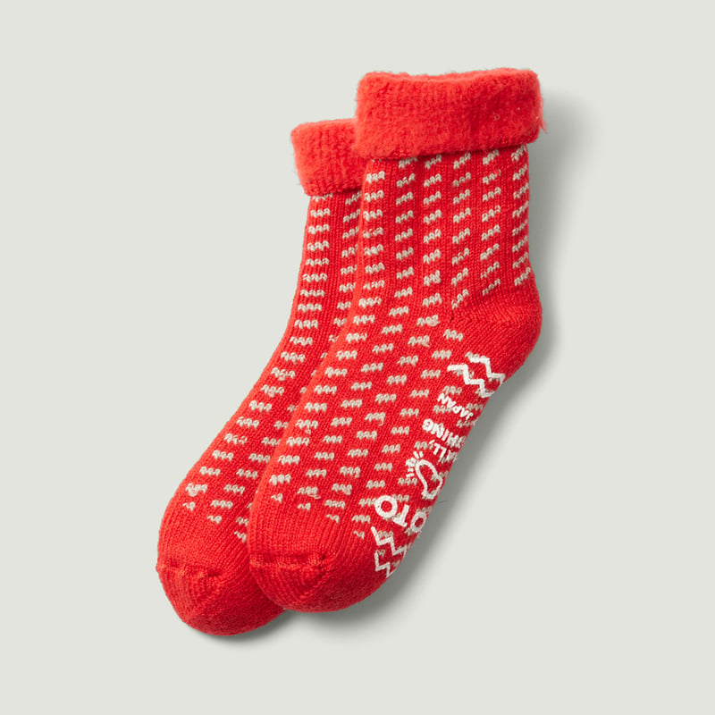 Comfy Room Socks "Bird's Eye" Scarlet