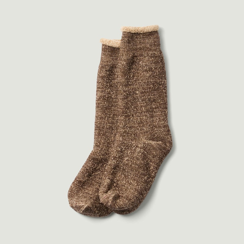 Double Face Crew Socks D.Brown/Brown