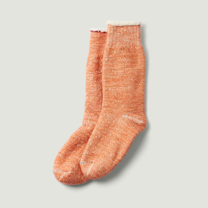 Double Face Crew Socks Orange