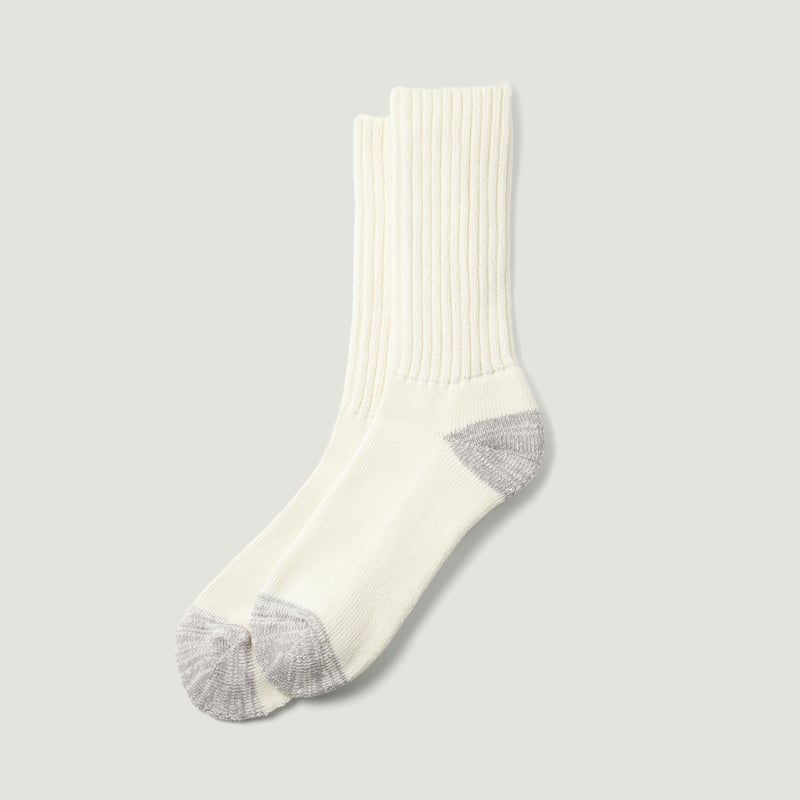 Coarse Ribbed OldSchool Crew Socks Ecru