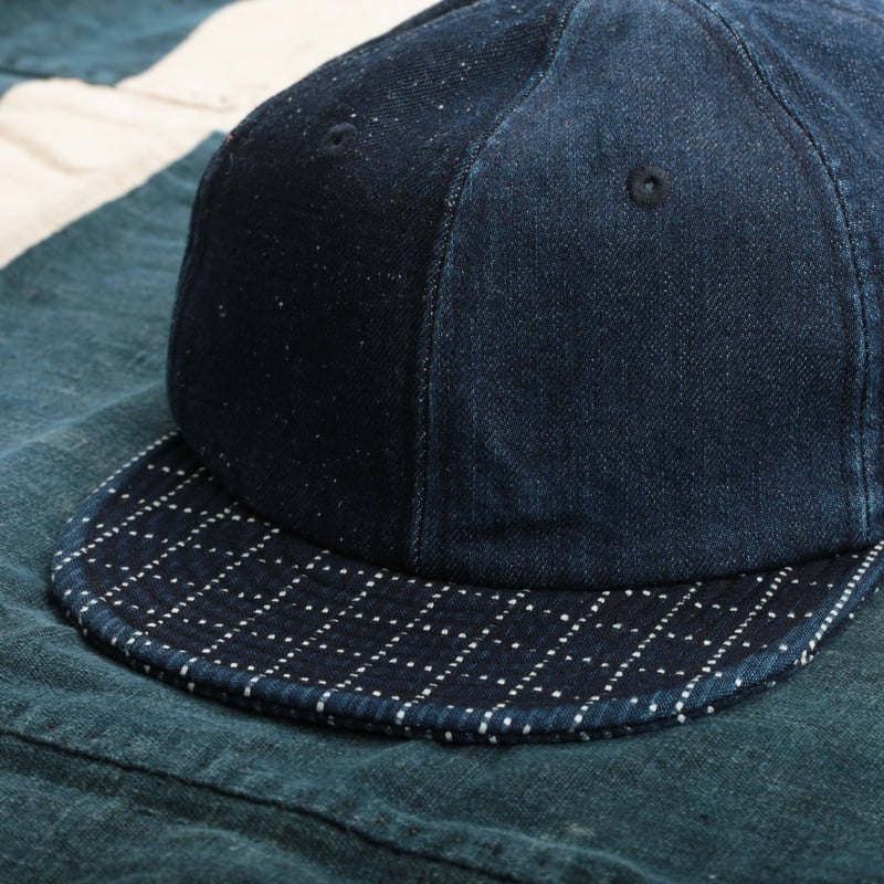 6-Panel Denim/Sashiko Cap Navy