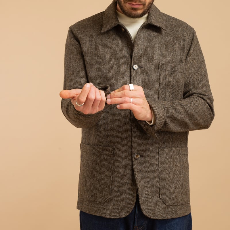 Labura Herringbone Wool Brown