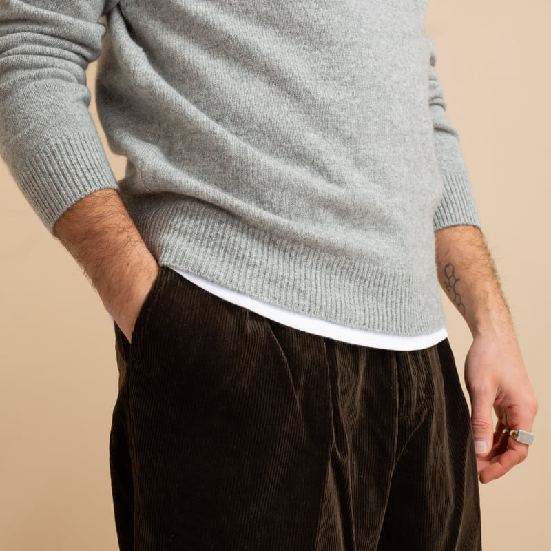 Wool/Cashmere Turtleneck Sweater Light Gray