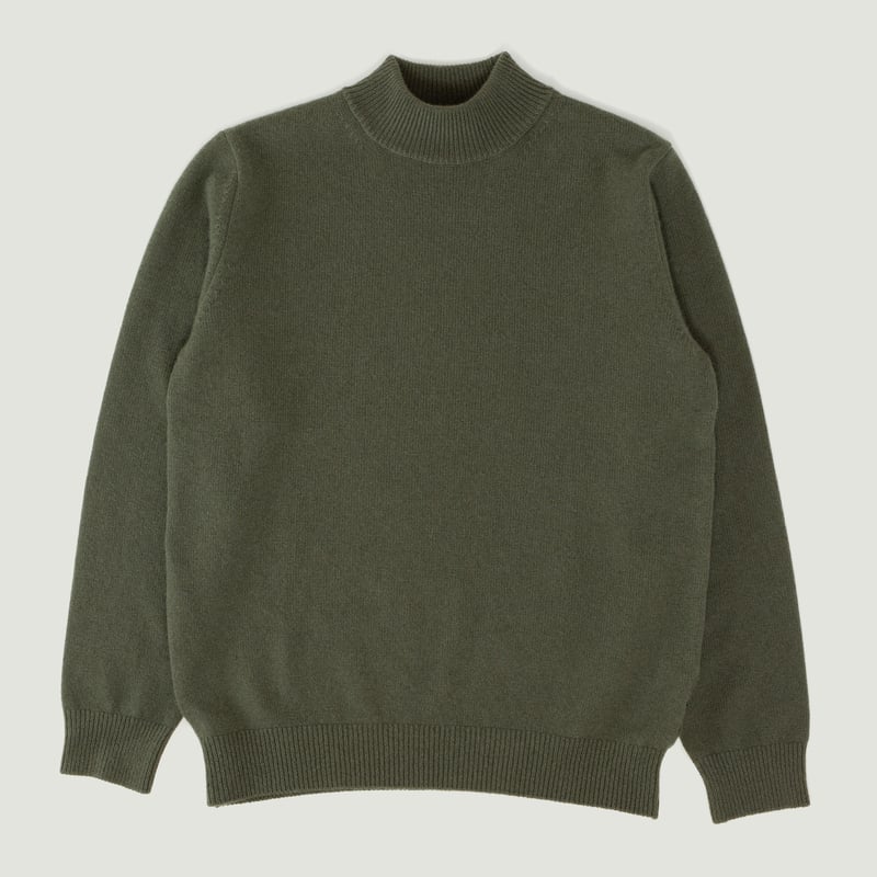 Wool/Cashmere Turtleneck Sweater Moss Green