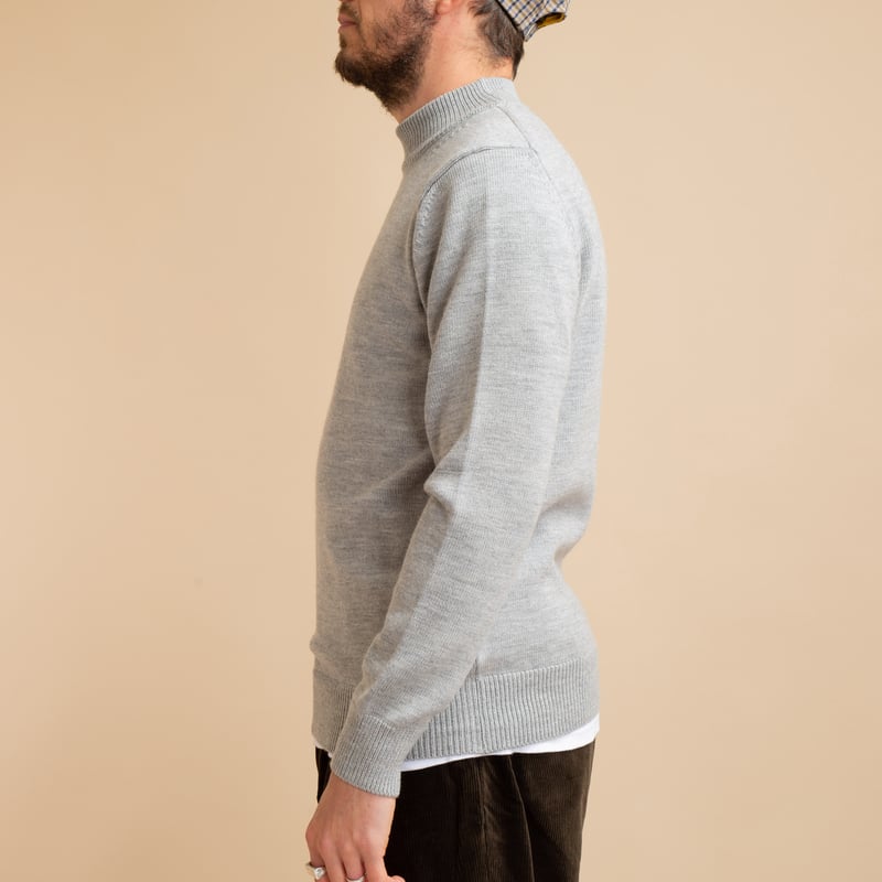 Pull Laine Col Cheminée Light Gray