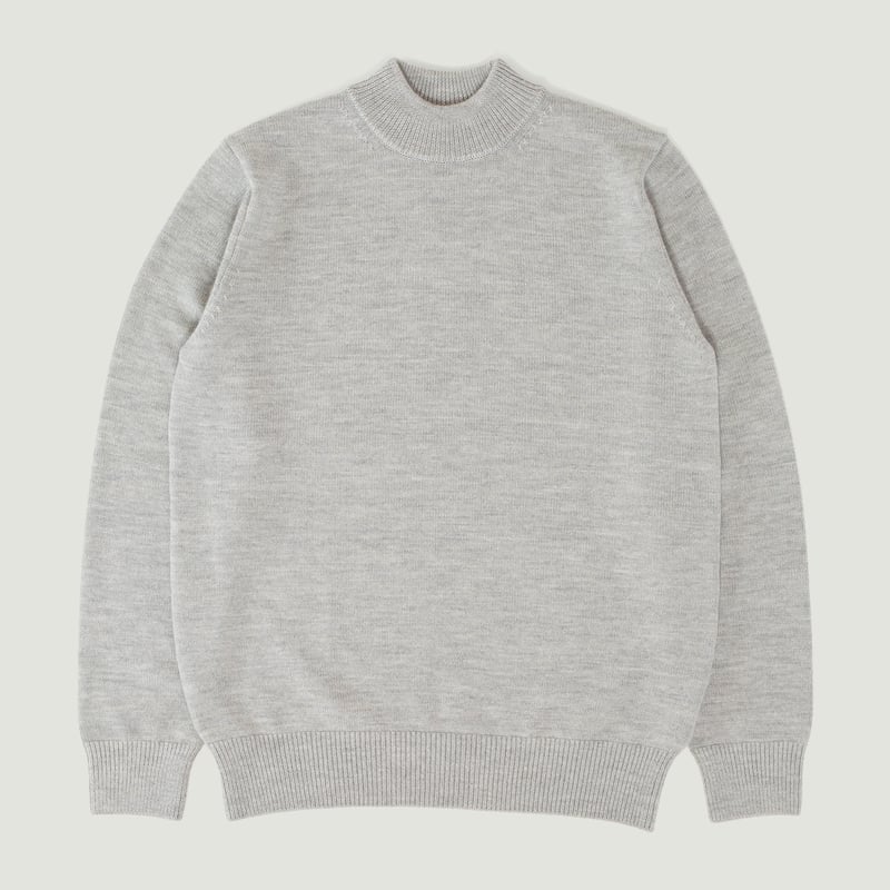 Pull Laine Col Cheminée Light Gray