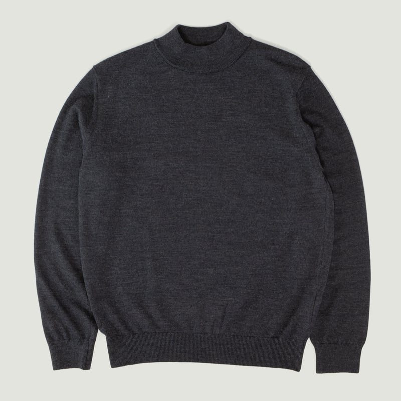 Charcoal Gray Merino Turtleneck Sweater