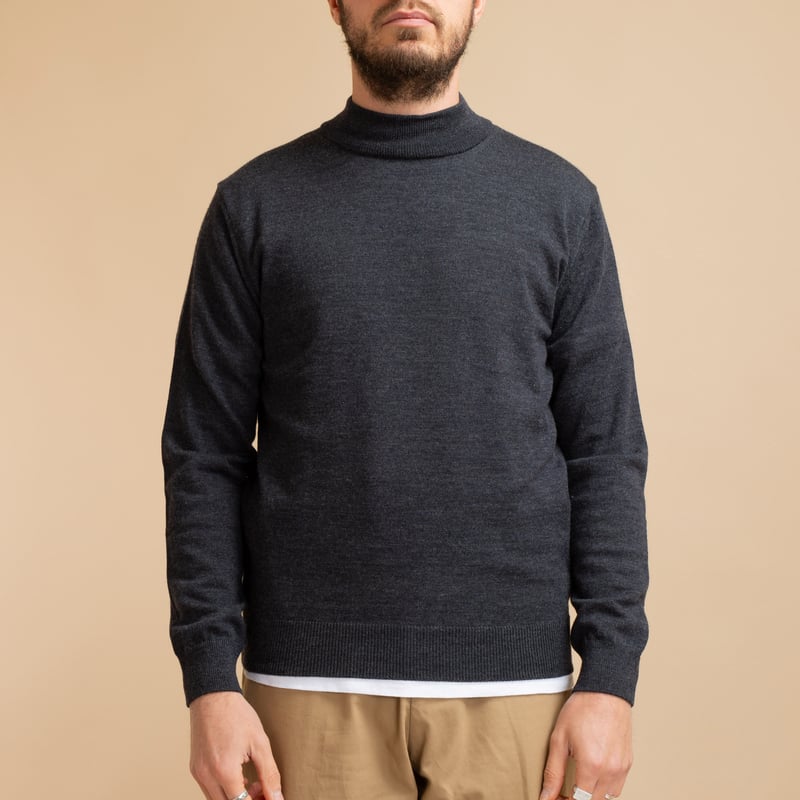 Charcoal Gray Merino Turtleneck Sweater