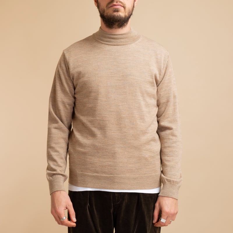 Light Brown Merino Turtleneck Sweater
