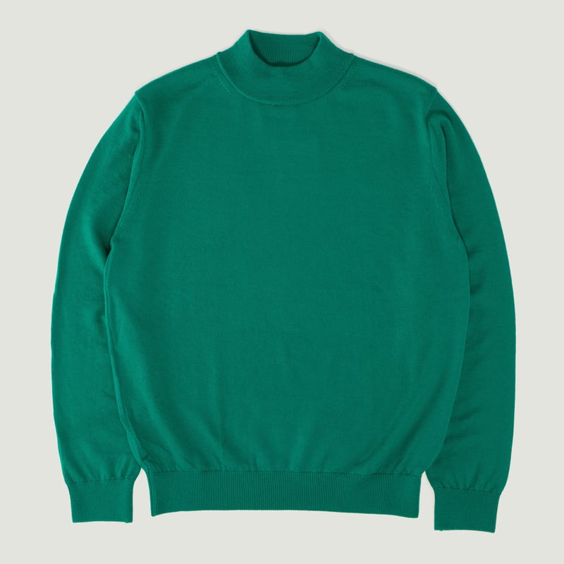 Grass Green Merino Turtleneck Sweater