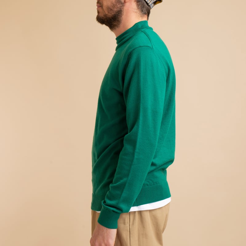 Grass Green Merino Turtleneck Sweater