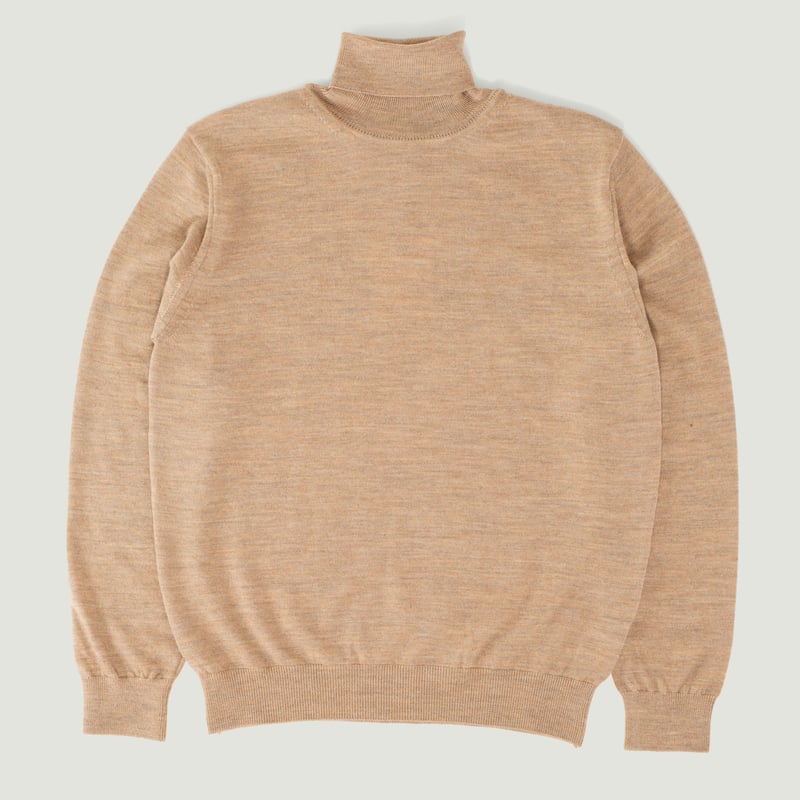 Light Brown Merino Turtleneck Sweater