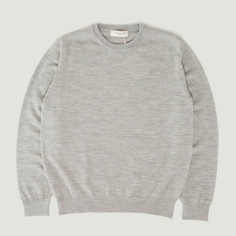 Light Gray Merino Wool Crew Neck Sweater