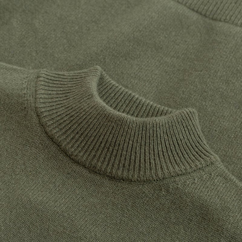 Wool/Cashmere Turtleneck Sweater Moss Green