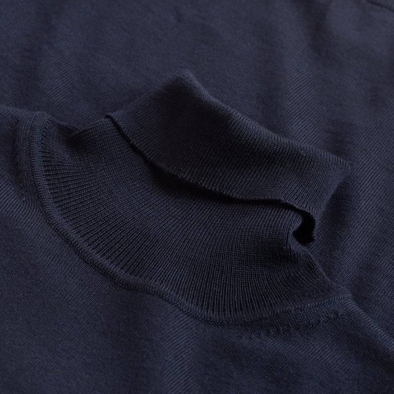 Navy Merino Turtleneck Sweater