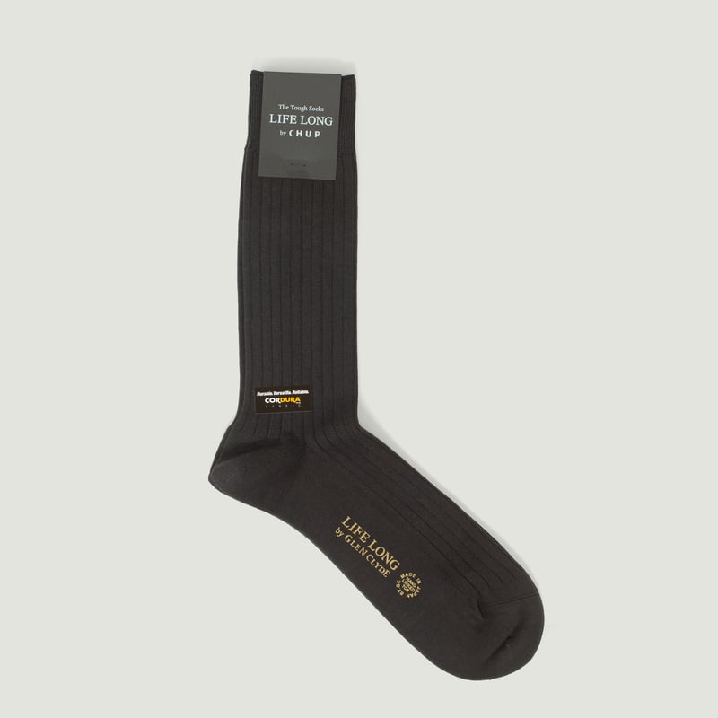 "Life Long" TS-5 Black Socks