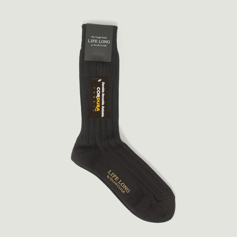 "Life Long" TS-1 Black Socks