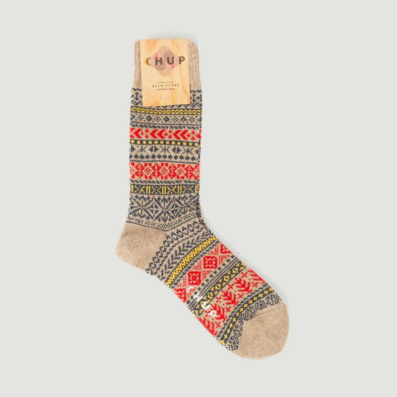 Quiet Forest Beige Wool Socks