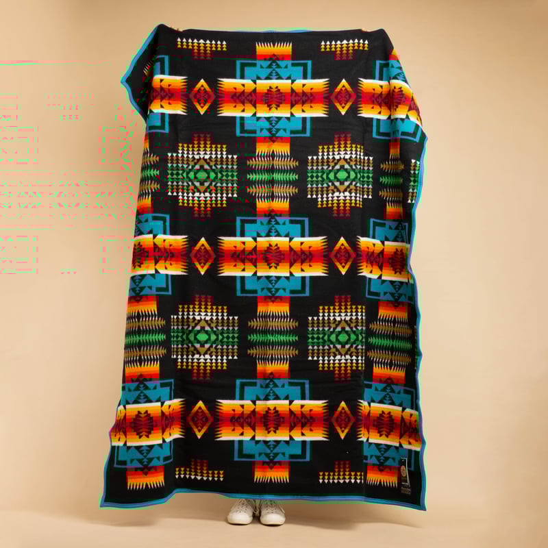 Large Chief Joseph Black Jacquard Blanket