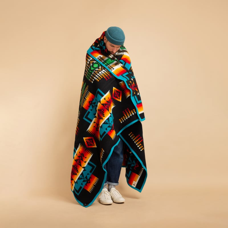 Large Chief Joseph Black Jacquard Blanket