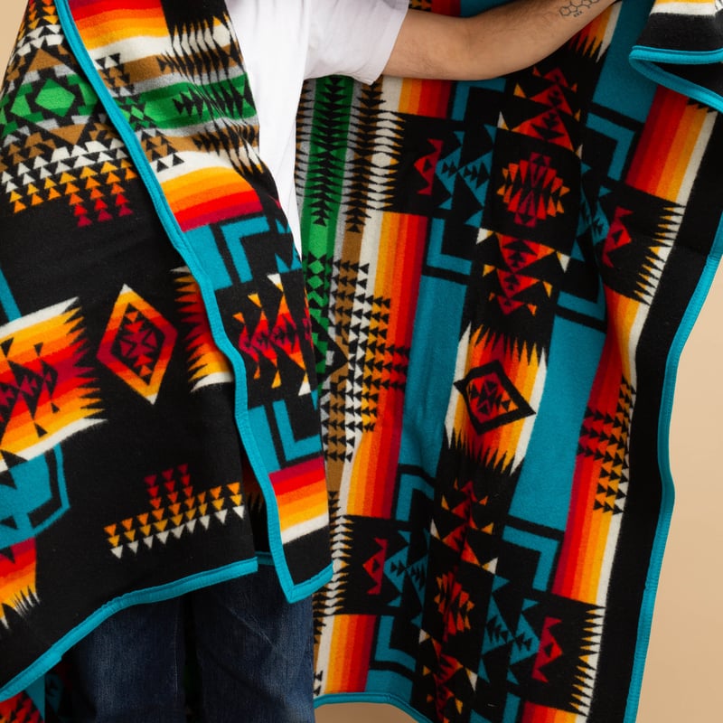 Large Chief Joseph Black Jacquard Blanket