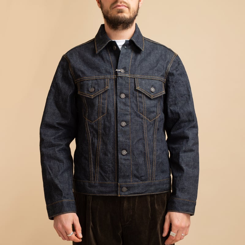 "NO COMPLY" New Trucker Jacket 13.5 oz Indigo Selvedge