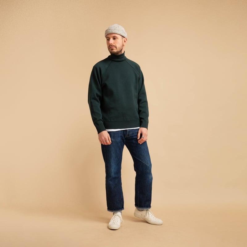 Dark Green Milano Turtleneck Sweater