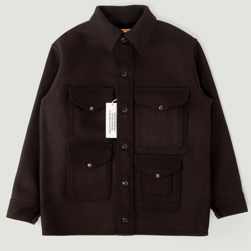 "SURE MFG" Mackinaw Wool Cruiser Jacket in Dark Brown