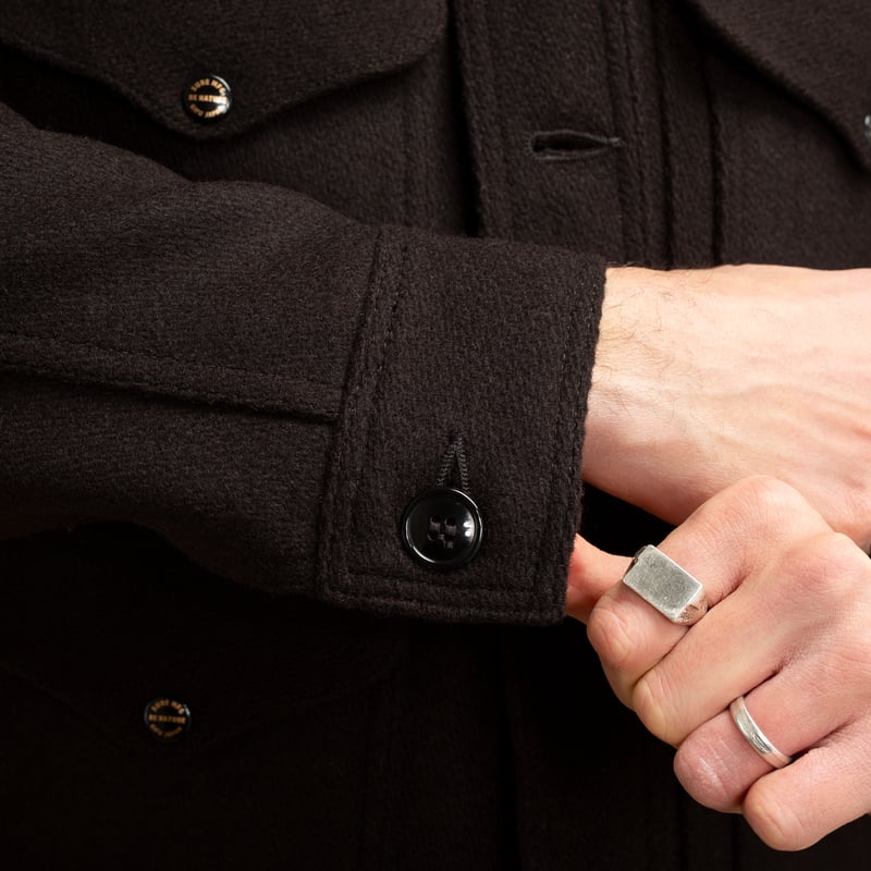 "SURE MFG" Mackinaw Wool Cruiser Jacket in Dark Brown