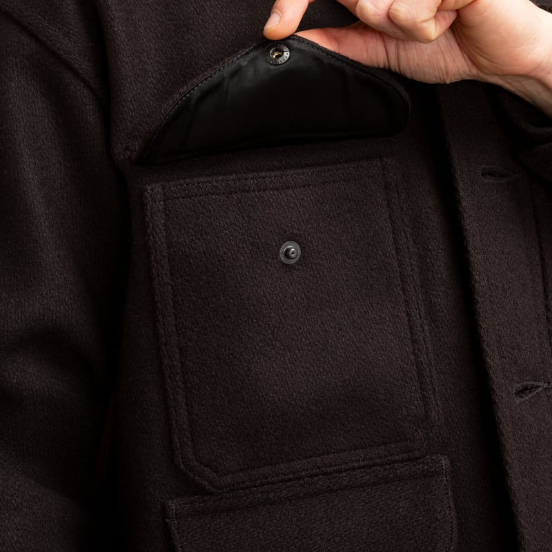 "SURE MFG" Mackinaw Wool Cruiser Jacket in Dark Brown