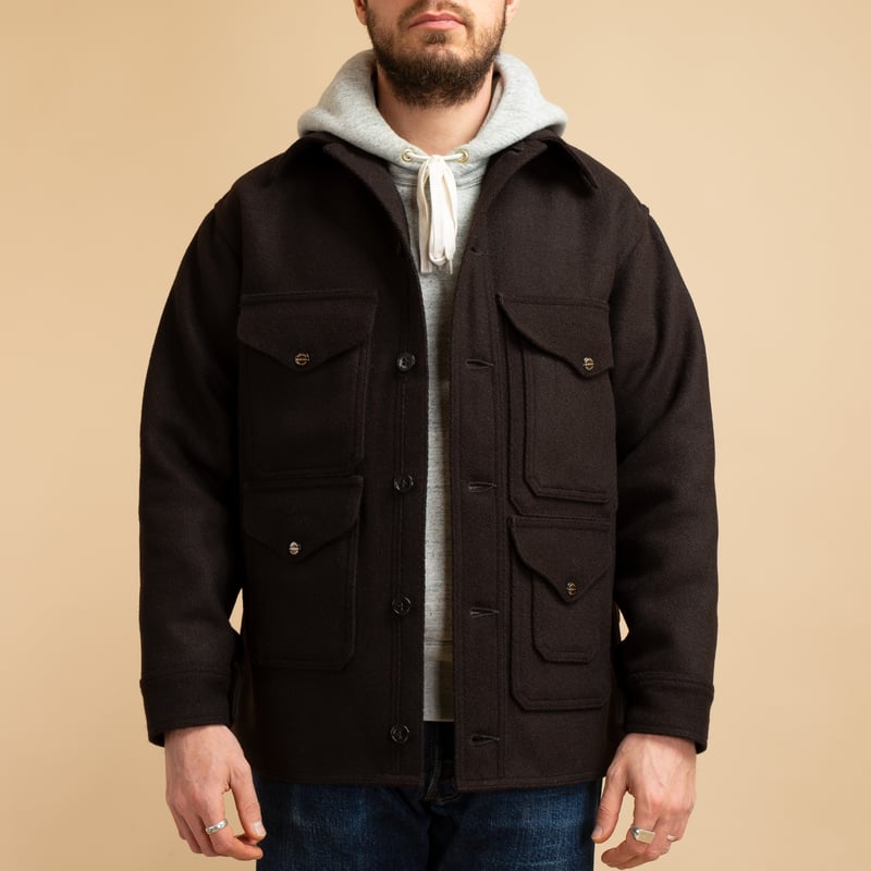 "SURE MFG" Mackinaw Wool Cruiser Jacket in Dark Brown