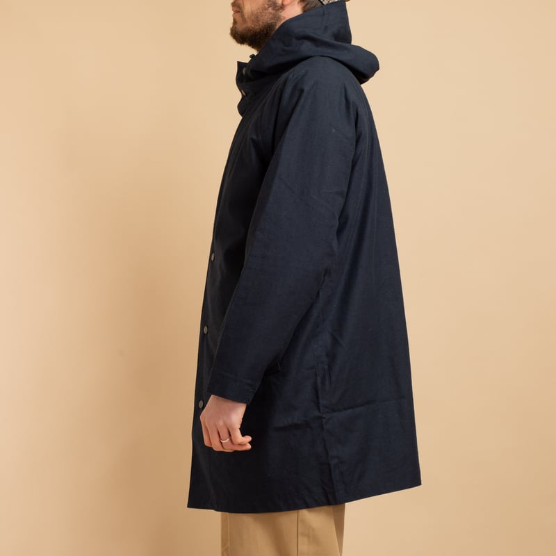 Back Nep Hoody Coat Dark Navy