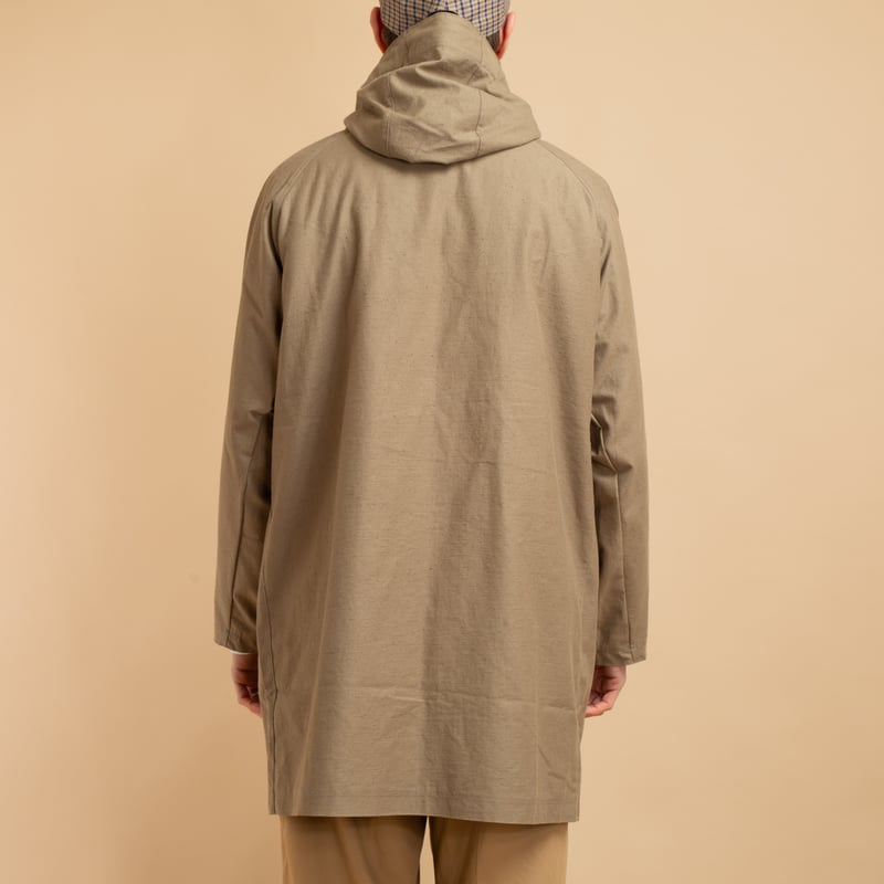 Back Nep Hoody Coat Sepia