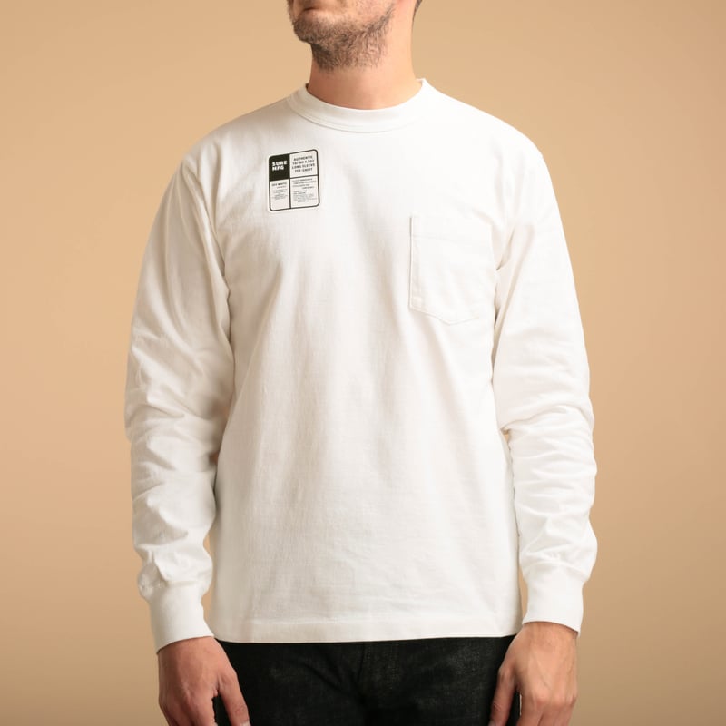 "SURE MFG" 7,5oz Pocket L/S Tee Off White