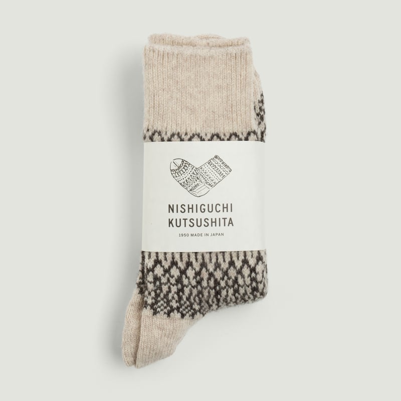 Wool Jacquard Socks Oatmeal