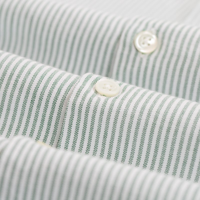 S/S Belavista Camp Collar Stripe Green