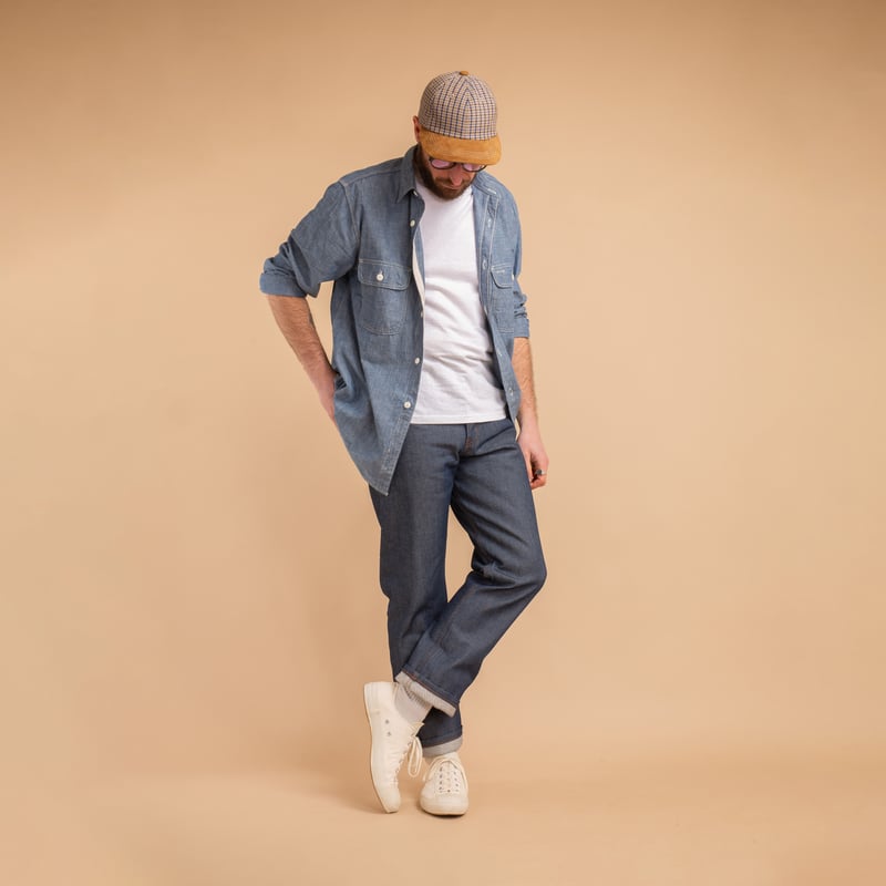 NAKED & FAMOUS TrueGuy Natural Indigo Selvedge jeans, image of silhouette 1