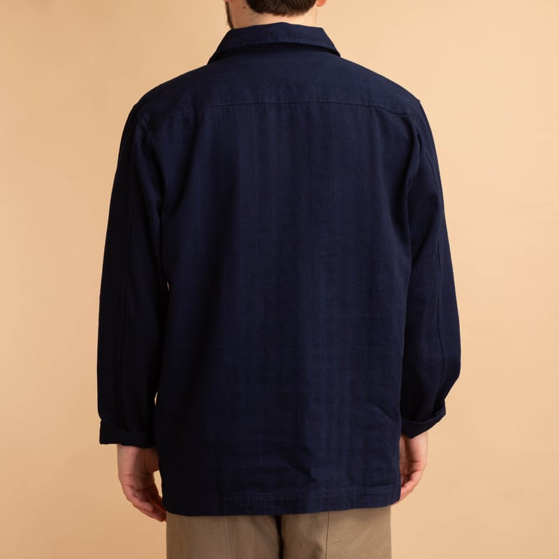 UNIVERSAL WORKS / Smock Overshirt Indigo Herringbone Denim