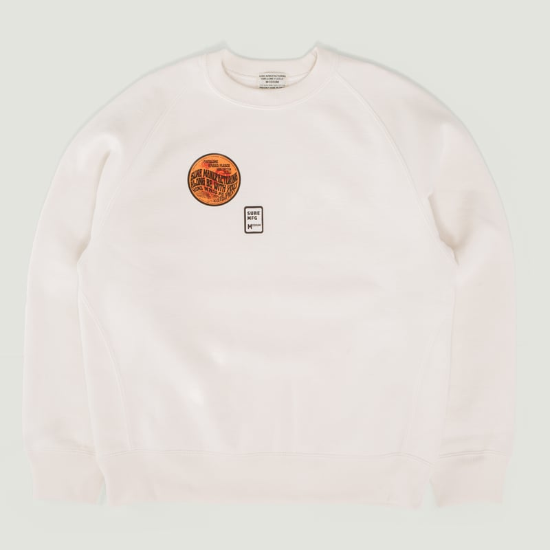 "SURE MFG" Awesome Crewneck Sweatshirt Jasmine White