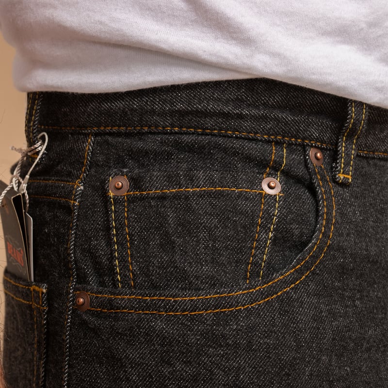 5 Pocket Wide Denim Black